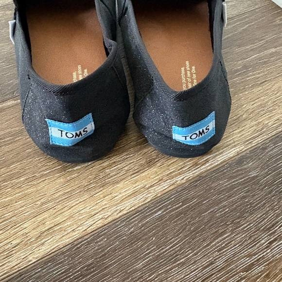 TOMS Black Glitter Slip-On Shoes. 
9w - Picture 3 of 7